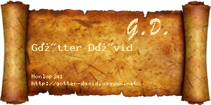 Götter Dávid névjegykártya